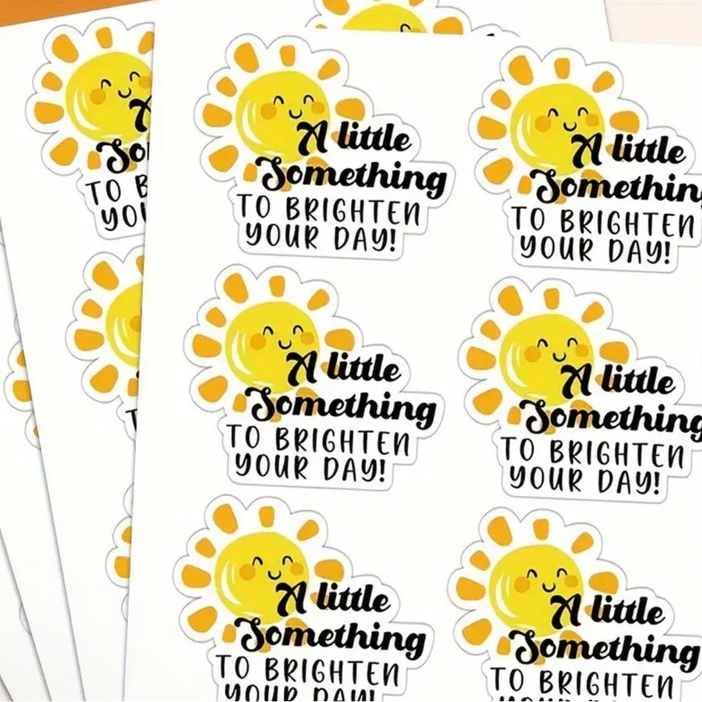 NIP 60 Count Yellow Sun 'A Little Something' Sticker Sheet - Brighten Your Day